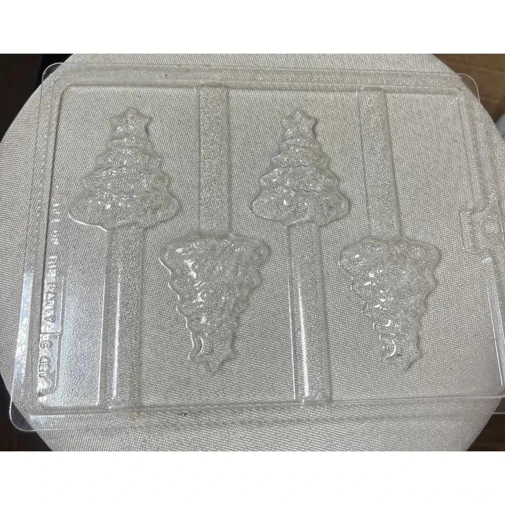 Christmas 5Pack Chocolate Candy Mold, 2 Cand Cane, Santa, Christmas Tree,